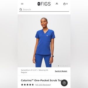 Figs Catarina one pocket scrub top dark royal blue (discontinued color)